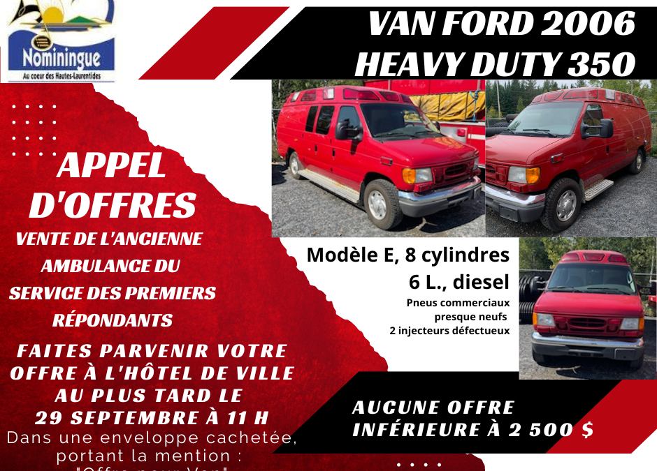 Appel d’offres pour VAN FORD 2006