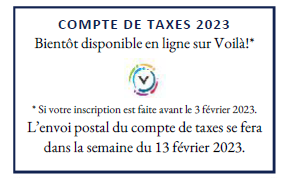 Compte de taxes 2023