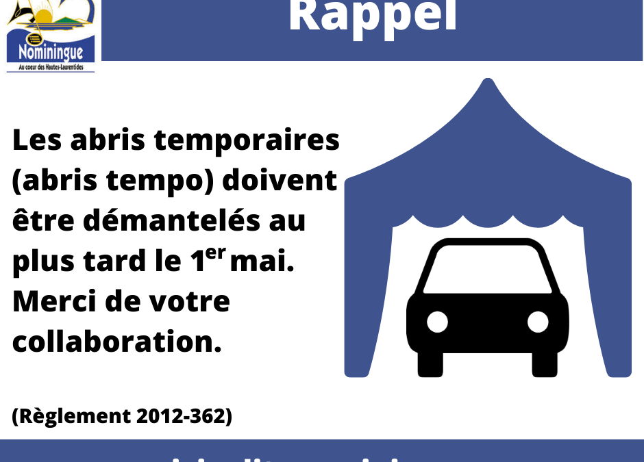 Démantèlement des abris tempo