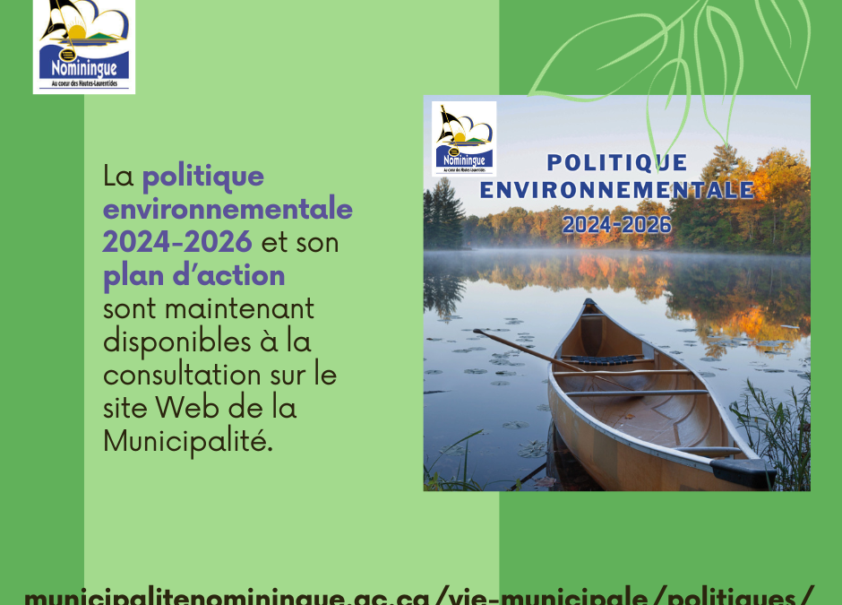 Politique environnementale 2024-2026
