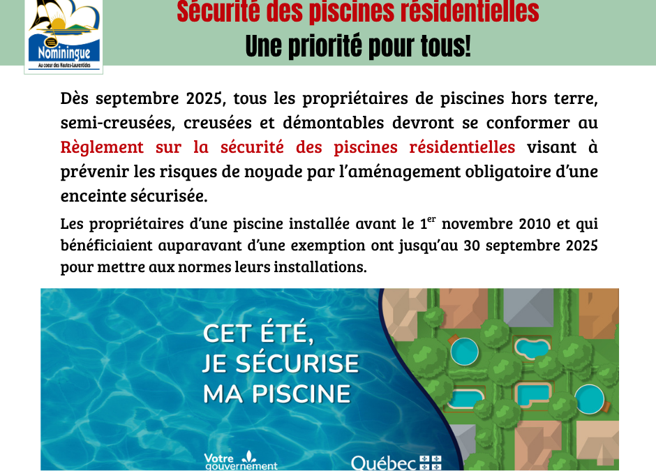 Sécurité des piscines résidentielles