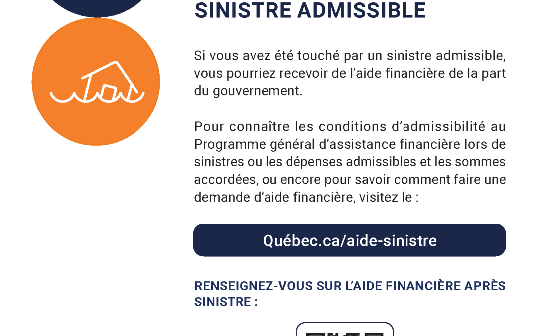 Citoyens impactés par les pluies du 7 juillet – Information sur l’aide gouvernementale