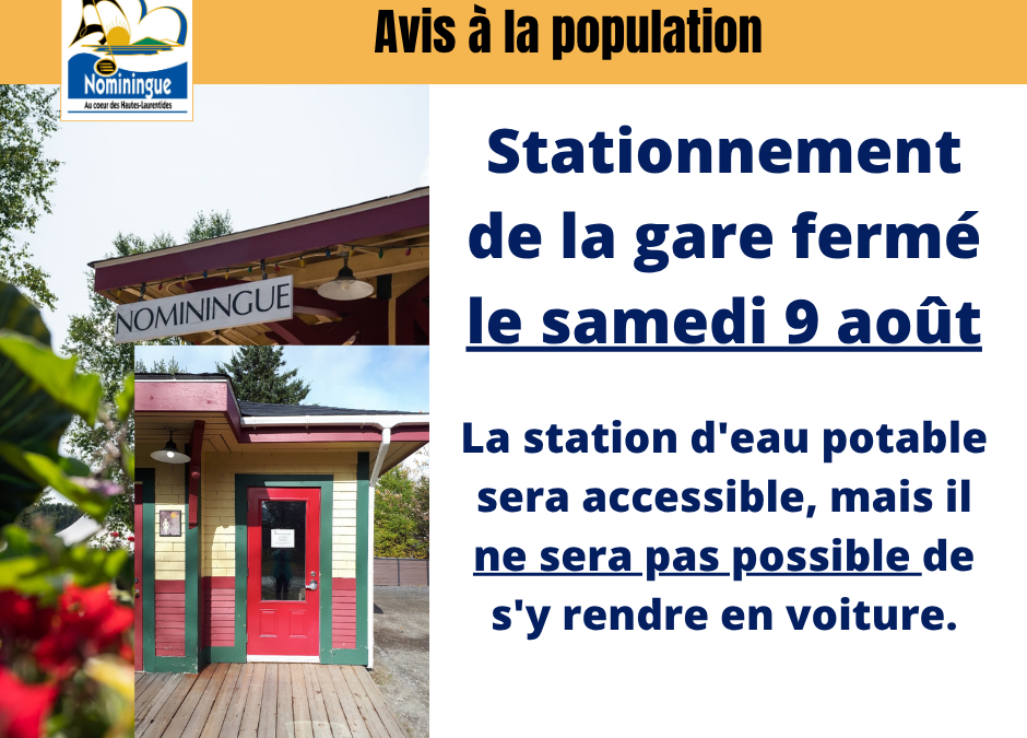 Stationnement fermé à la gare