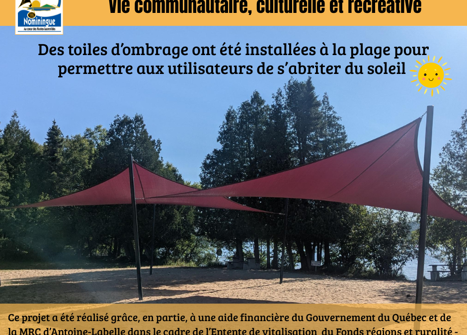Installation de toiles d’ombrages à la plage