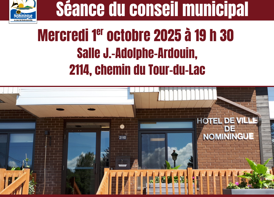 Séance du conseil du 30 septembre reportée au 1er octobre 2025
