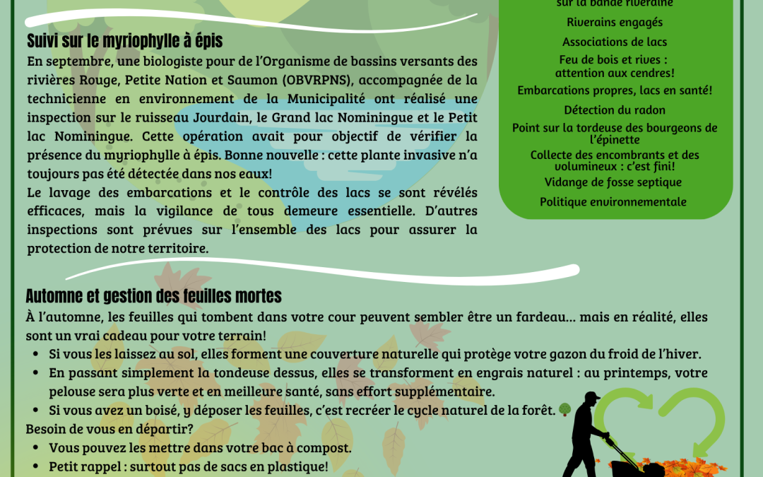 Premier bulletin spécial environnement