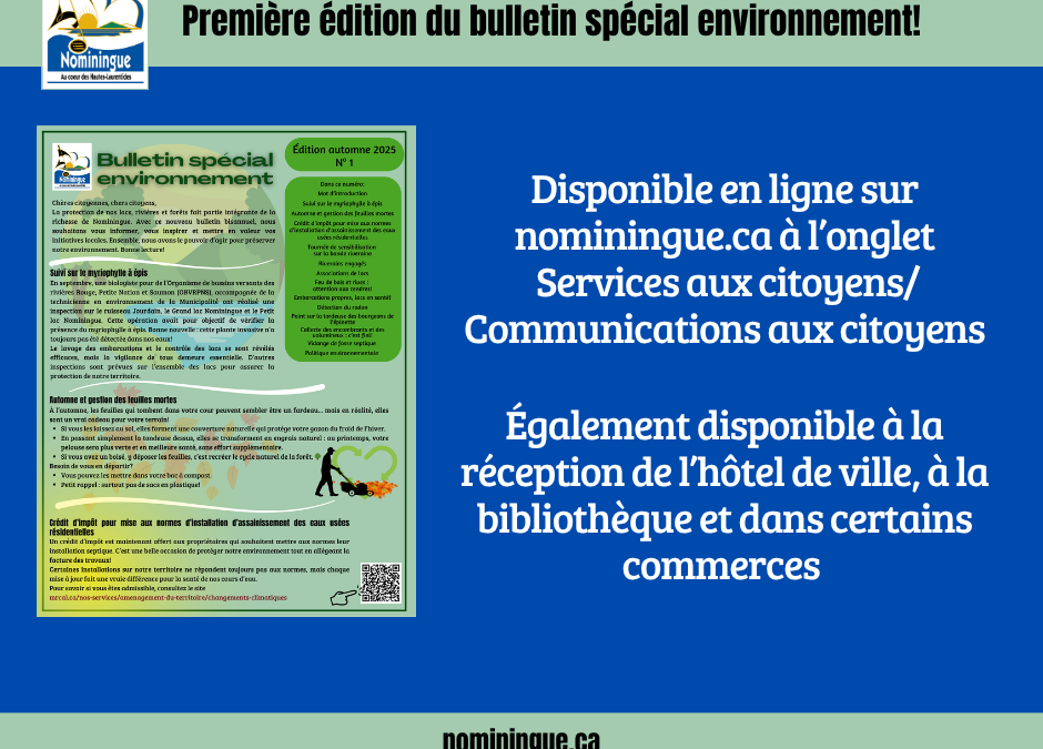 Première édition du bulletin spécial environnement