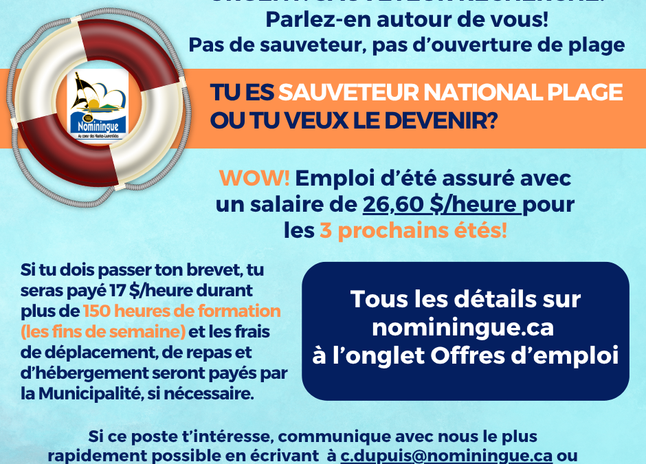 Appel urgent à la communauté – Sauveteur recherché!