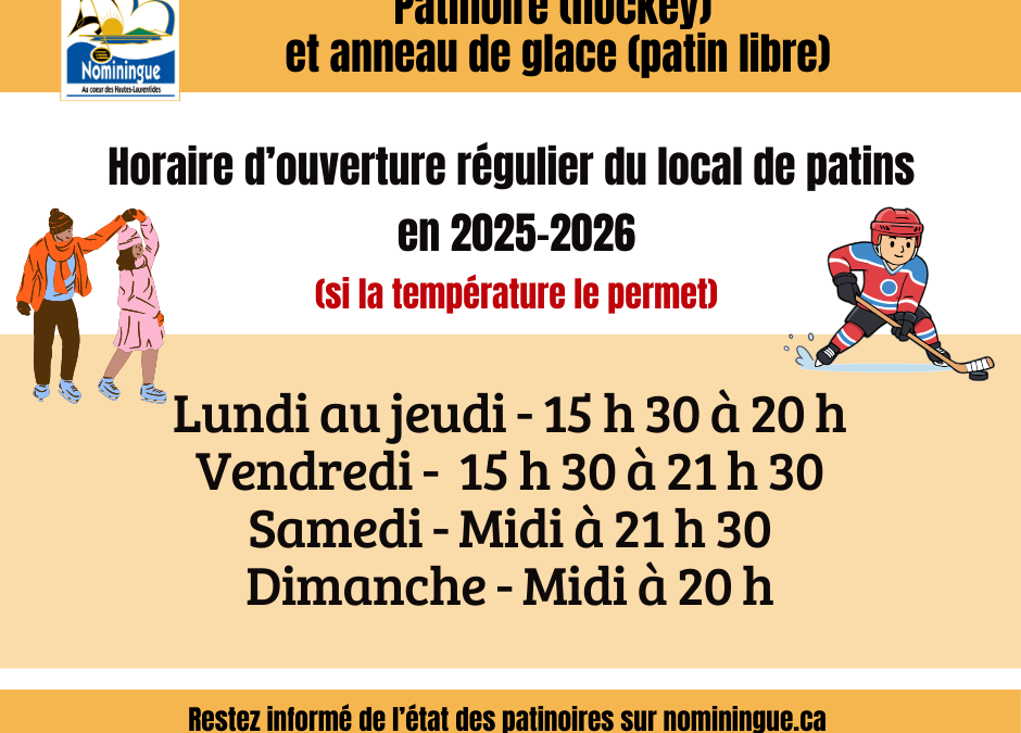 Ouverture des patinoires!