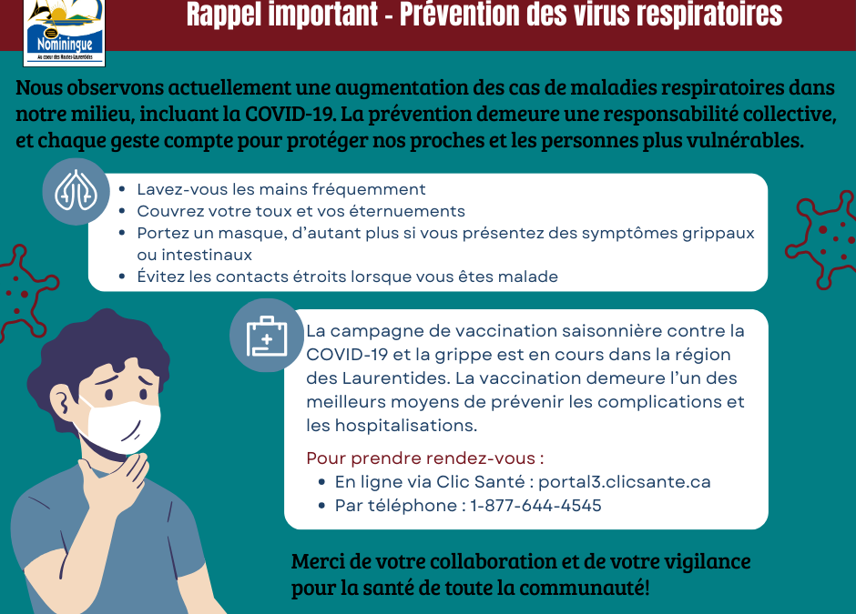 Rappel important – Prévention des virus respiratoires