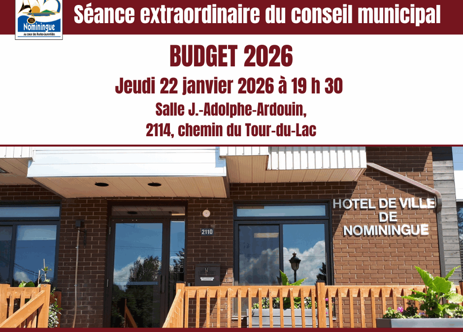 Séance extraordinaire du conseil – Budget 2026