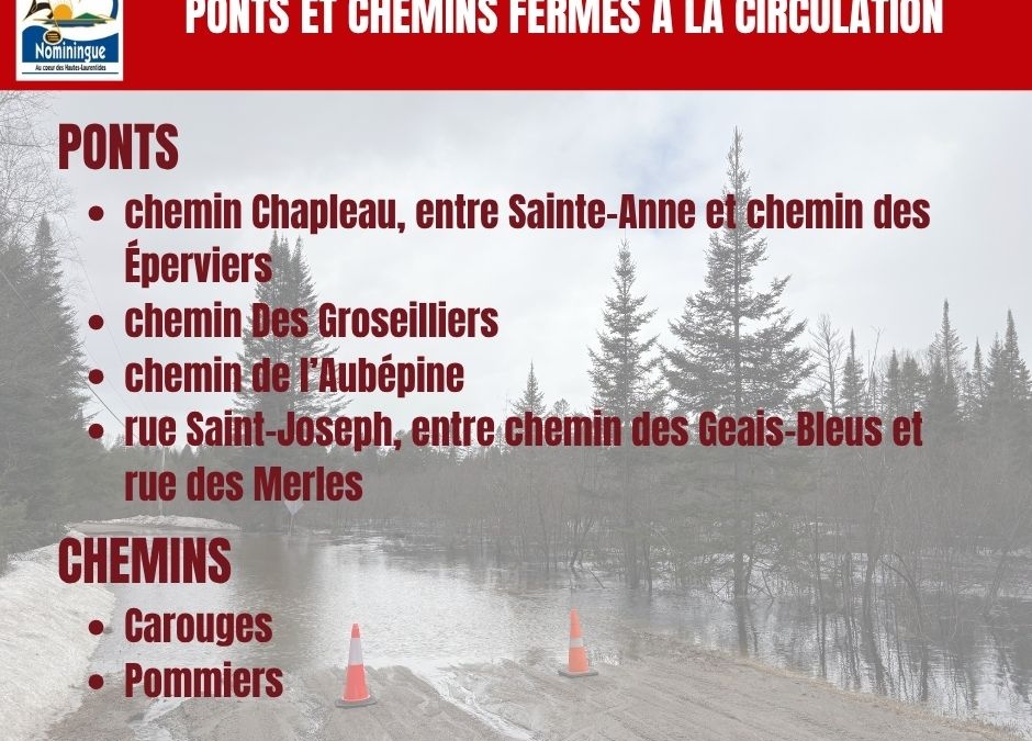 !! Crue printanière – mise à jour 27 avril 2026 à 11 h !!