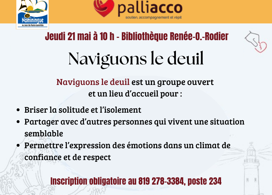Naviguons le deuil – Jeudi 21 mai – Inscription obligatoire