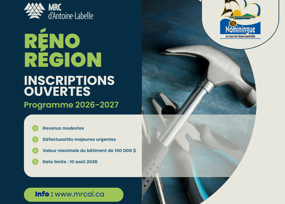 Inscriptions ouvertes au programme Réno-Région