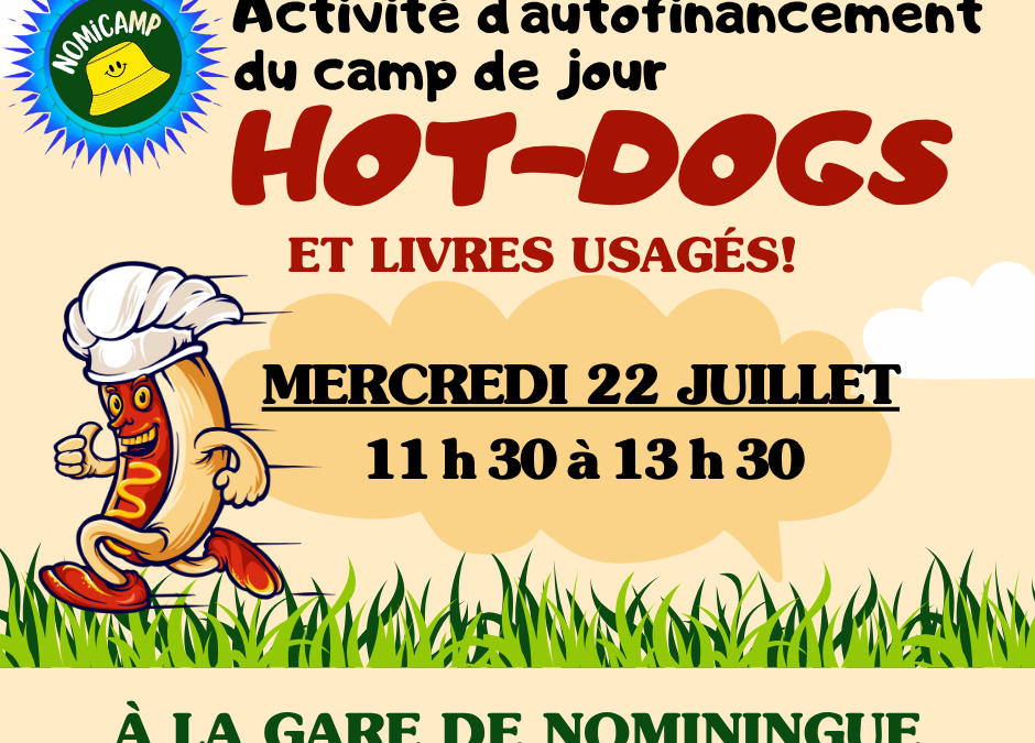 Vente de hot-dogs au profit du Nomicamp